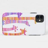 Giraffen-Silhouetten im bunten Stammes- Druck Case-Mate iPhone Hülle (Rückseite (Horizontal))