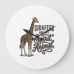 Giraffen sind mein spirituelles Tier, Vintage-Shir Große Wanduhr