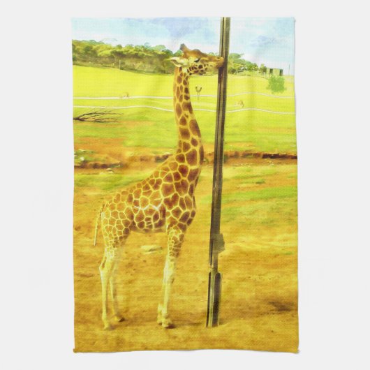 Giraffen sind so Coole Wasserfarbe, Geschirrtuch (Vertikal)