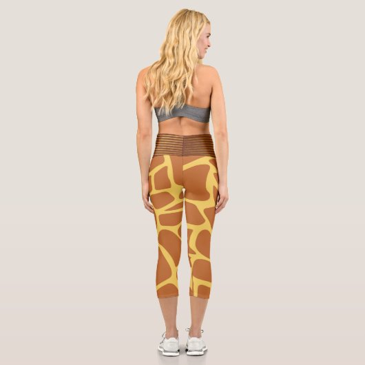 Giraffen-Spots Gold Capri Leggings (Rückseite)
