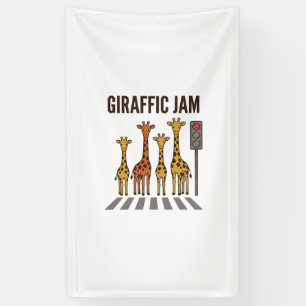 Giraffen-Stau Lustiger Giraffenübergang Vintage-Ve Banner