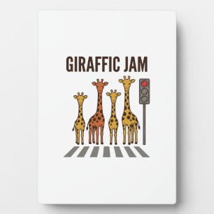 Giraffen-Stau Lustiger Giraffenübergang Vintage-Ve Fotoplatte
