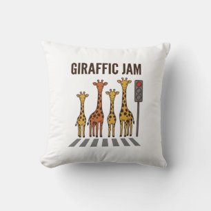 Giraffen-Stau Lustiger Giraffenübergang Vintage-Ve Kissen