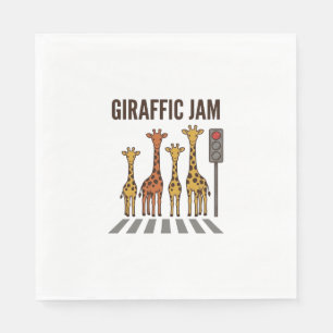 Giraffen-Stau Lustiger Giraffenübergang Vintage-Ve Serviette