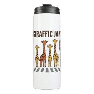 Giraffen-Stau Lustiger Giraffenübergang Vintage-Ve Thermosbecher