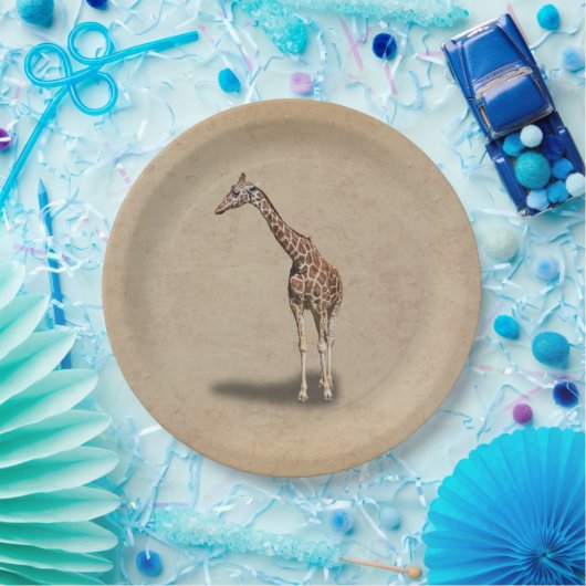 GIRAFFEN-STEHENDES HOHES PAPPTELLER (Party)