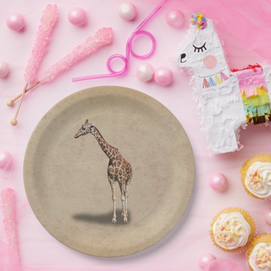 GIRAFFEN-STEHENDES HOHES PAPPTELLER (Party)