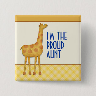 Giraffen-stolze Tante/Tante Pin Button