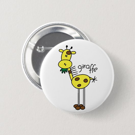 Giraffen-Strichmännchen-Knopf Button (Vorne & Hinten)
