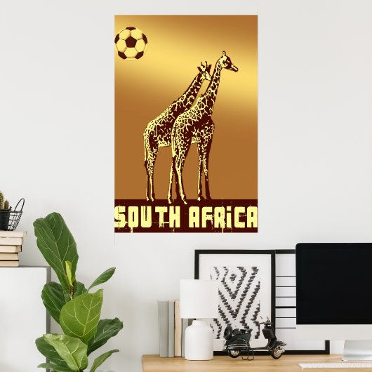 Giraffen Sunset South Africa World Soccer Safari Poster (Heimbüro)