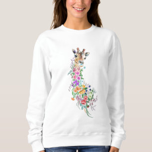 Giraffen-Sweatshirt mit Blumen Sweatshirt