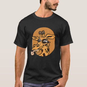 Giraffen Tier Vintage Giraffe Zunge Retro Giraf T-Shirt