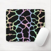 Giraffen-Tierdruck-Regenbogen und schwarzer Mousepad (Mit Mouse)