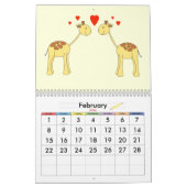 Giraffen tragen 2013 ein. Niedliche Cartoons Kalender (Feb 2026)