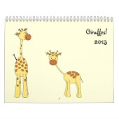 Giraffen tragen 2013 ein. Niedliche Cartoons Kalender (Titelbild)
