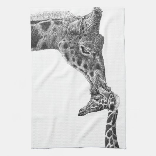 Giraffen-u. Kalb-Amerikaner MoJo Geschirrtücher (Vertikal)