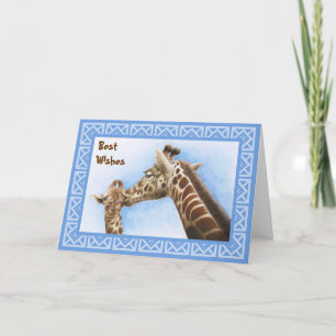Giraffen-u. Kalb-Geburtstags-Karte Karte