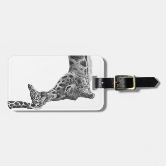 Giraffen-u. Kalb-Gepäckanhänger Gepäckanhänger (Vorderseite horizontal)