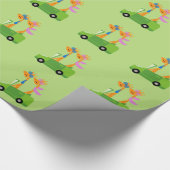 Giraffen und Auto Geschenkpapier (Ecke)