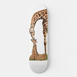 Giraffen- und Babykalbküssen Skateboard