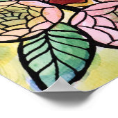 Giraffen und Blume Giraffen zur Illustration Poster (Ecke)