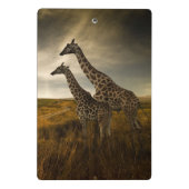 Giraffen und die Landschaft Mini Klemmbrett (Rückseite)