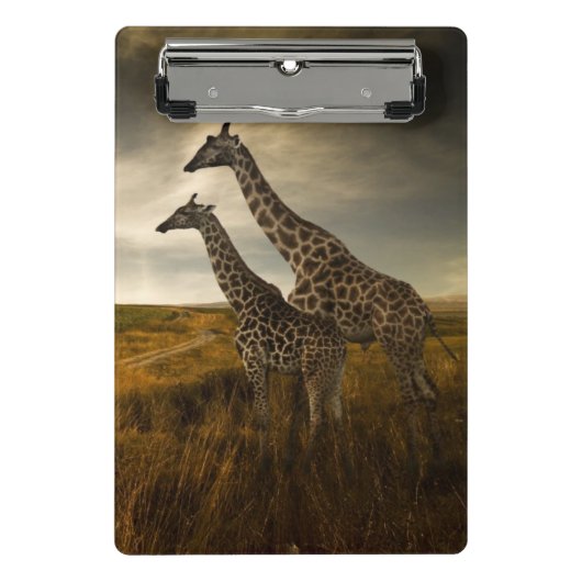 Giraffen und die Landschaft Mini Klemmbrett (Vorderseite)