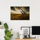 Giraffen und die Landschaft Poster (Heimbüro)