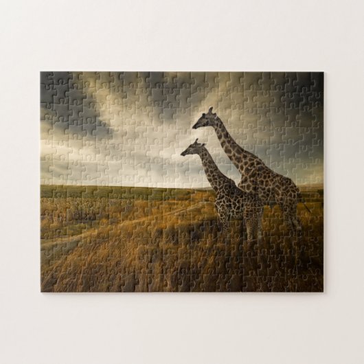 Giraffen und die Landschaft Puzzle (Horizontal)