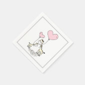 Giraffen und Herz Serviette (Ecke)