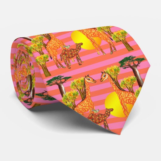 Giraffen und Kamel Hals-Krawatte Krawatte (Gerollt)