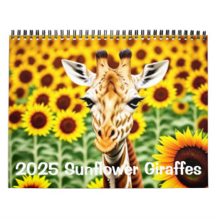 Giraffen und Sonnenblumen 2025 Kalender