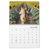 Giraffen und Sonnenblumen 2025 Kalender (Jan 2026)