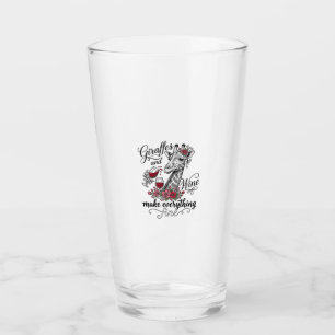 Giraffen Und Wein Vintage Sticker Shirt Design_1 Glas