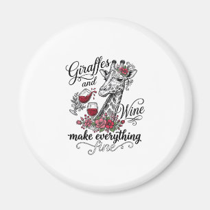 Giraffen Und Wein Vintage Sticker Shirt Design_1 Magnet