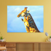 Giraffen unter blauem Himmel Gerahmte Leinwand (Insitu (Wohnzimmer))