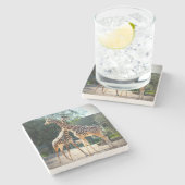 Giraffen-Untersetzer Steinuntersetzer (Seitenansicht)