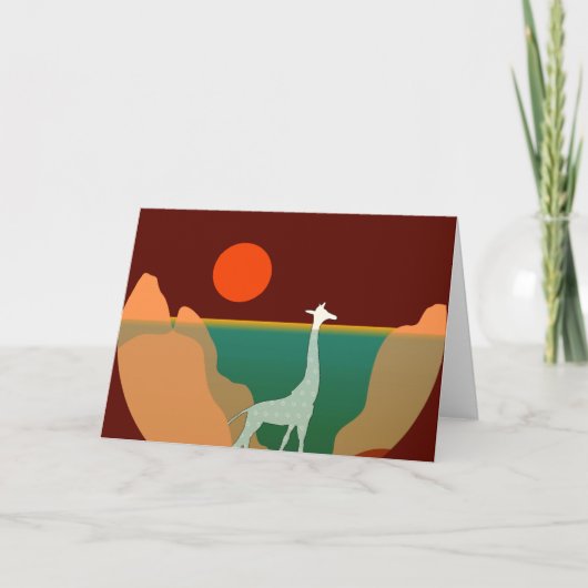 Giraffen-ursprünglicher Entwurf Feiertagskarte (Vorderseite)