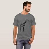 Giraffen-Vintager hölzerner Stich T-Shirt (Vorne ganz)
