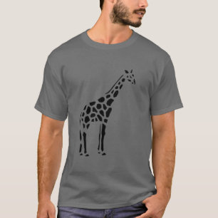 Giraffen-Vintager hölzerner Stich T-Shirt