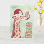 Giraffen Weihnachtskekse Karte (Gelbe Blume)