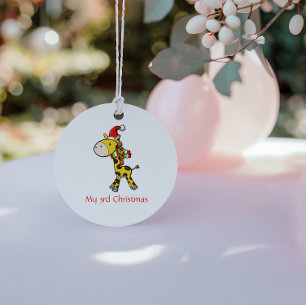 Giraffen-Weihnachtsschmuck für Kinder Keramikornament