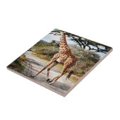 Giraffen-wildes Tier-Afrika-Musterdruck Fliese (Seite)