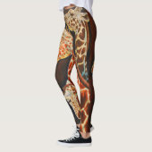 Giraffen, wir drei Afrikaner-Tier-Kunst Leggings (Links)