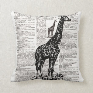 Giraffen-Wörterbuch-Kunst Kissen