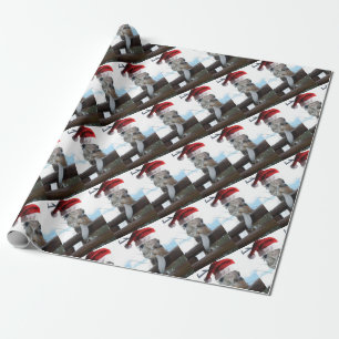 Giraffen-Zungen-Weihnachtsmann Geschenkpapier