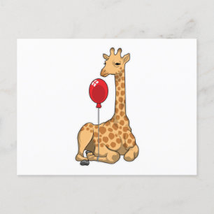 Giraffenballon Postkarte