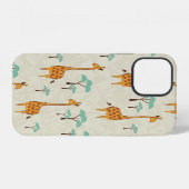 Giraffenbaum-Vintage-Muster. iPhone Hülle (Rückseite (Horizontal))