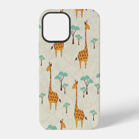 Giraffenbaum-Vintage-Muster. iPhone Hülle (Rückseite)