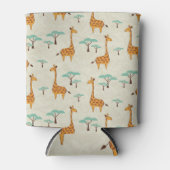 Giraffenbaumstruktur Vintage Muster. Dosenkühler (Vorderseite)